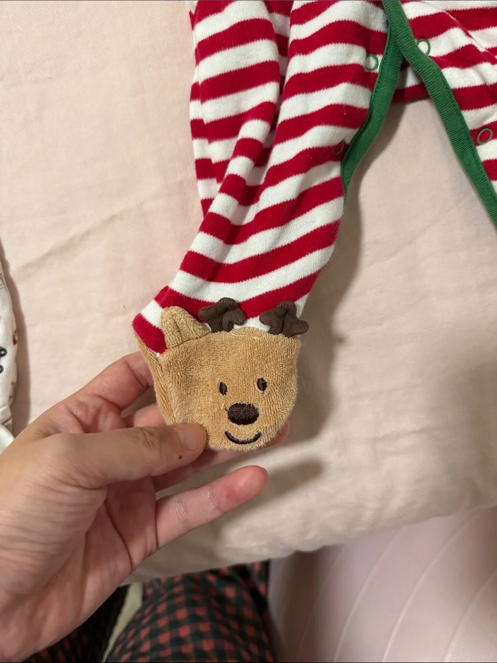 H&M and Little Me 2 pack Christmas Footed One-Piece for 3 months
